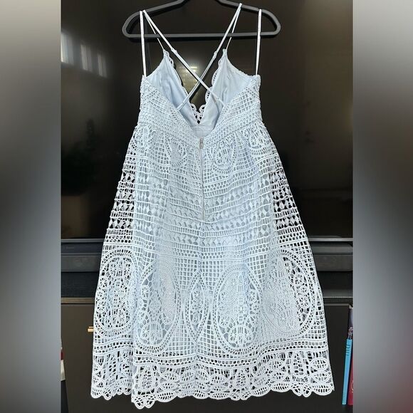 Bardot Light Blue Versailles Lace Dress Size 10 - Picture 9 of 14